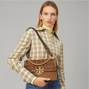 NEW Tory Burch Miller Basket-Weave Shoulder Bag
